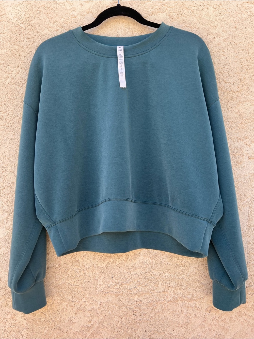 LULULEMON Perfectly Oversized Crop Crew Softstrem TEAL SWEATSHIRT SIZE 10